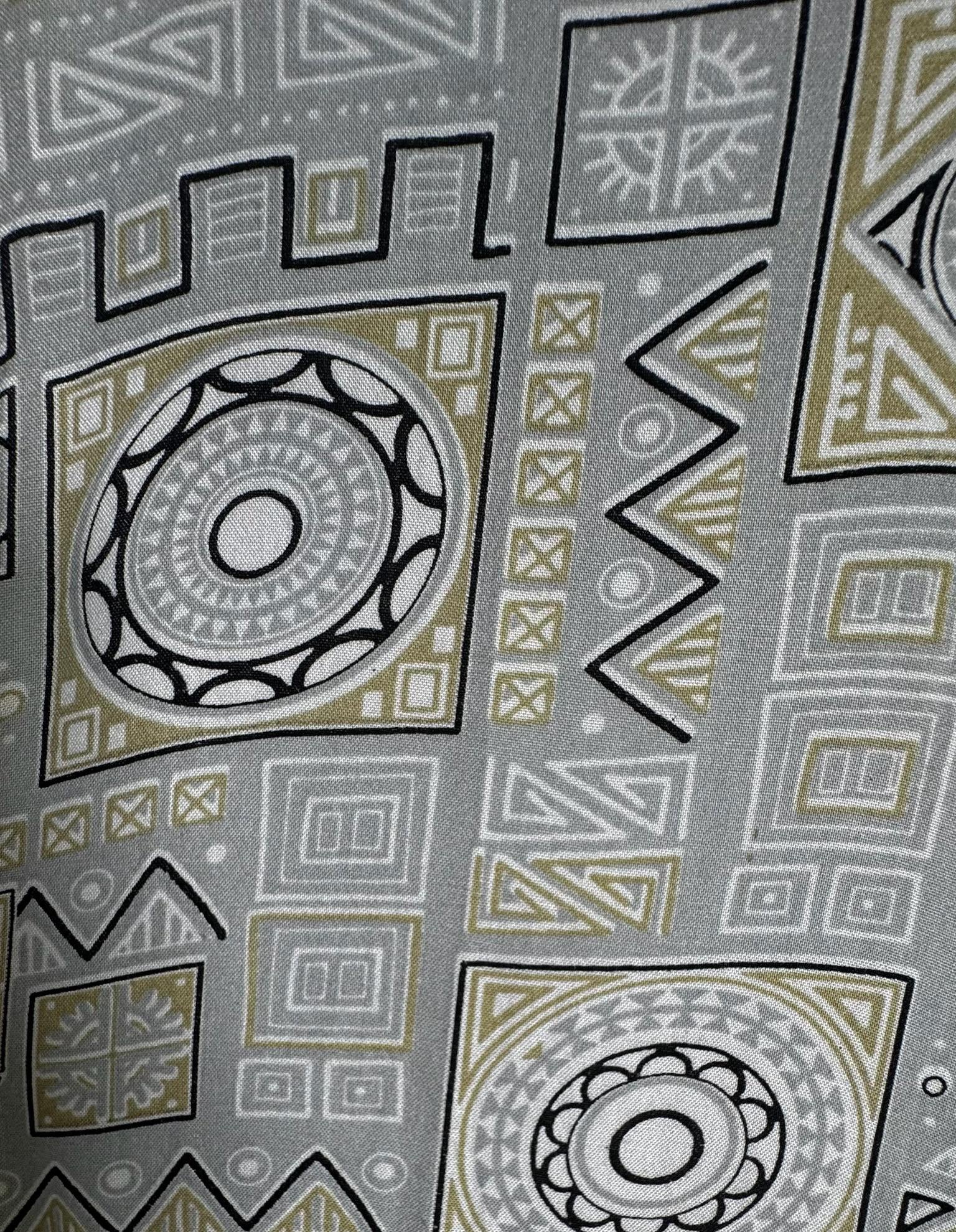 RX100 Men's Grey Geometric Print Casual Shirt