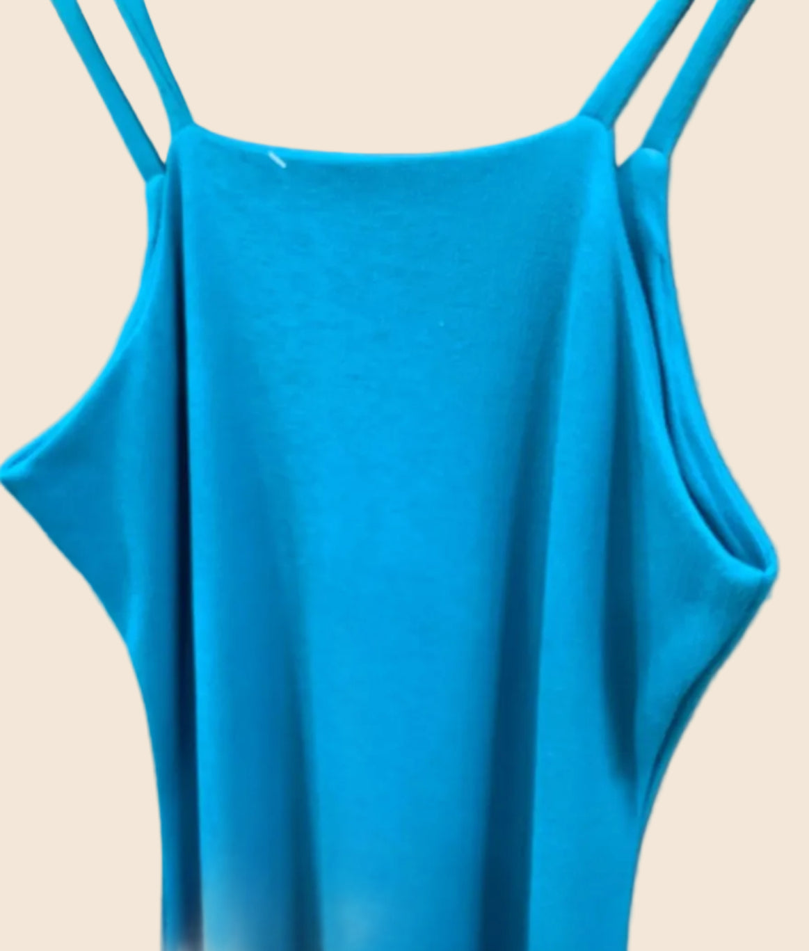 True Image Women's Sky Blue V-Neck Sleeveless Maxi Dress with Side Slit