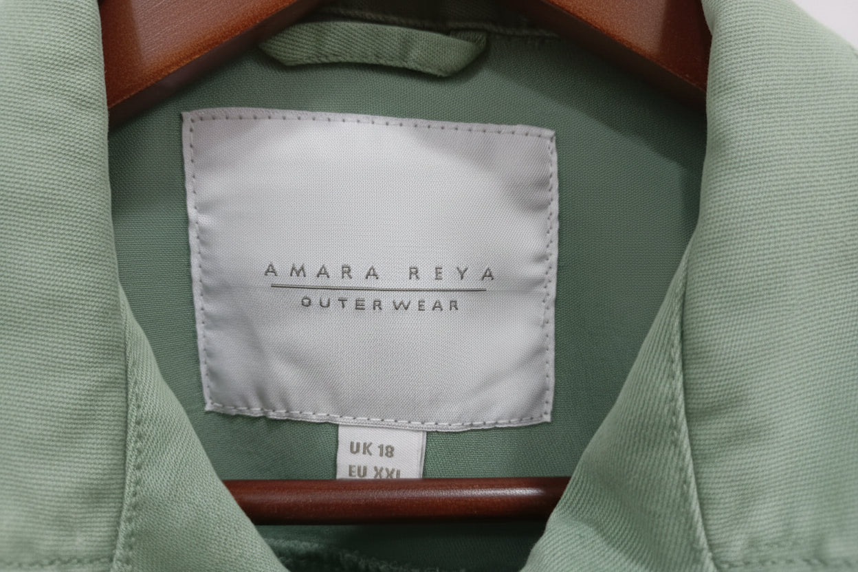 Amara Reya Women's Green Denim Jacket