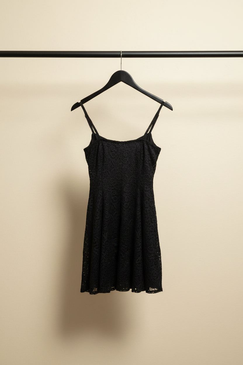 Mishya Women's Black Lace Sleeveless Mini Dress