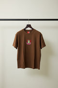Men's ZU Brown Oversize Fit T-Shirt with Frog Embroidery