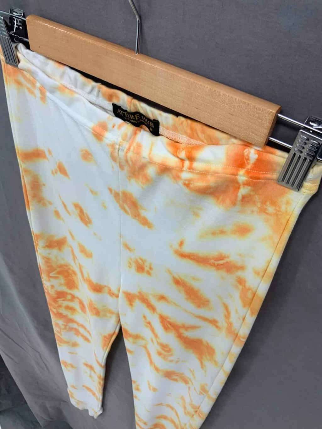 Attire Hub Women's Orange Tie-Dye Leggings