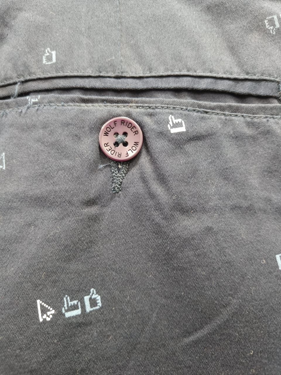 WOLF RIDER Men's Navy Blue Printed Chino Shorts