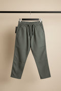 SU YOLO Women's Olive Green Mom Fit Linen Stretch Trousers