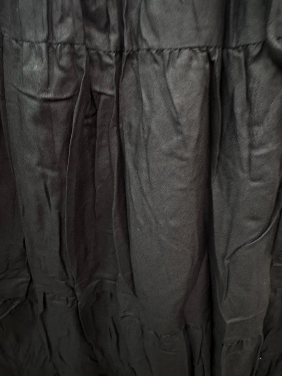 Women's Black Tiered Maxi Skirt