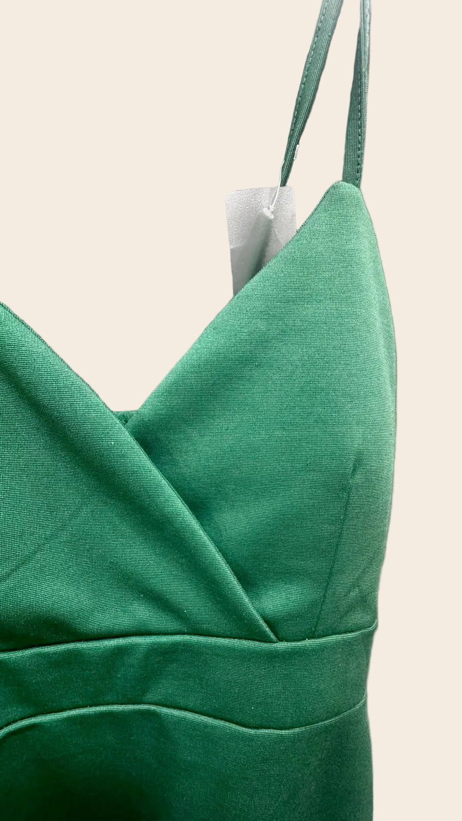 Women's Green V-Neck Ruffled Top