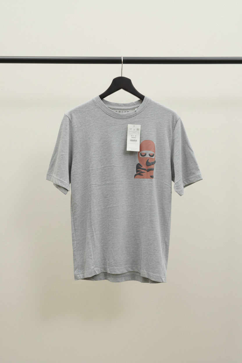 PULL&BEAR Men's Grey Graphic Print Short Sleeve T-Shirt