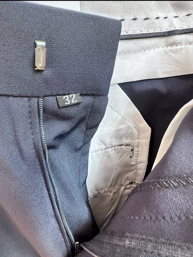 Men's Navy Blue Tailored Formal Trousers
