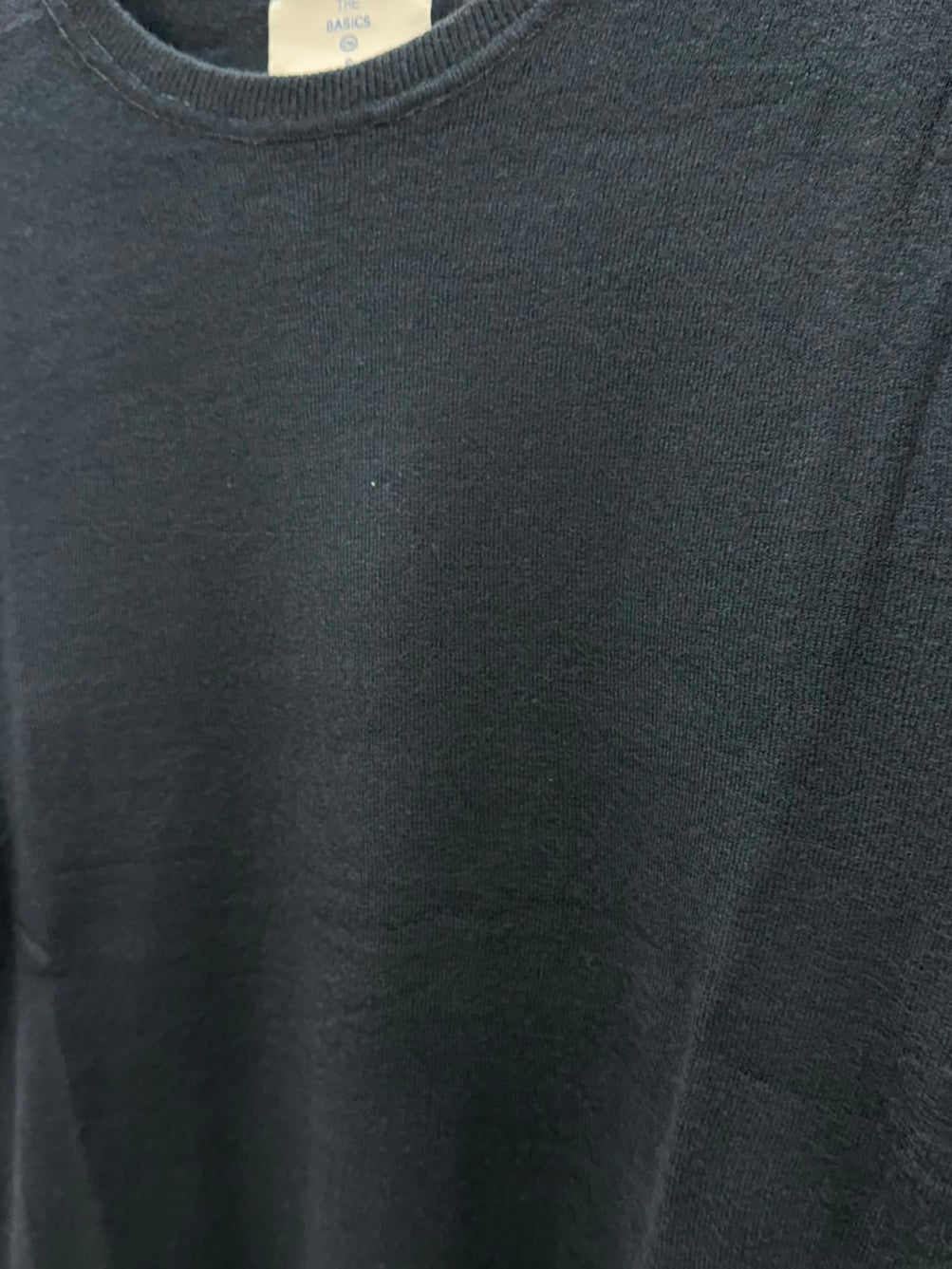THE BASICS Men's Navy Blue Crew Neck Long Sleeve Sweater