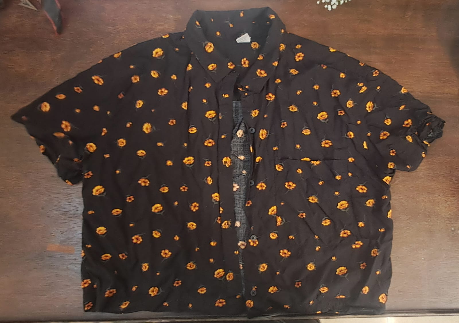 The Label Life Black Floral Print Short Sleeve Casual Shirt