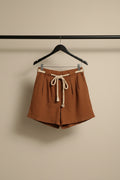 Jacqueline de Yong by ONLY Women's Brown High-Waist Drawstring Shorts