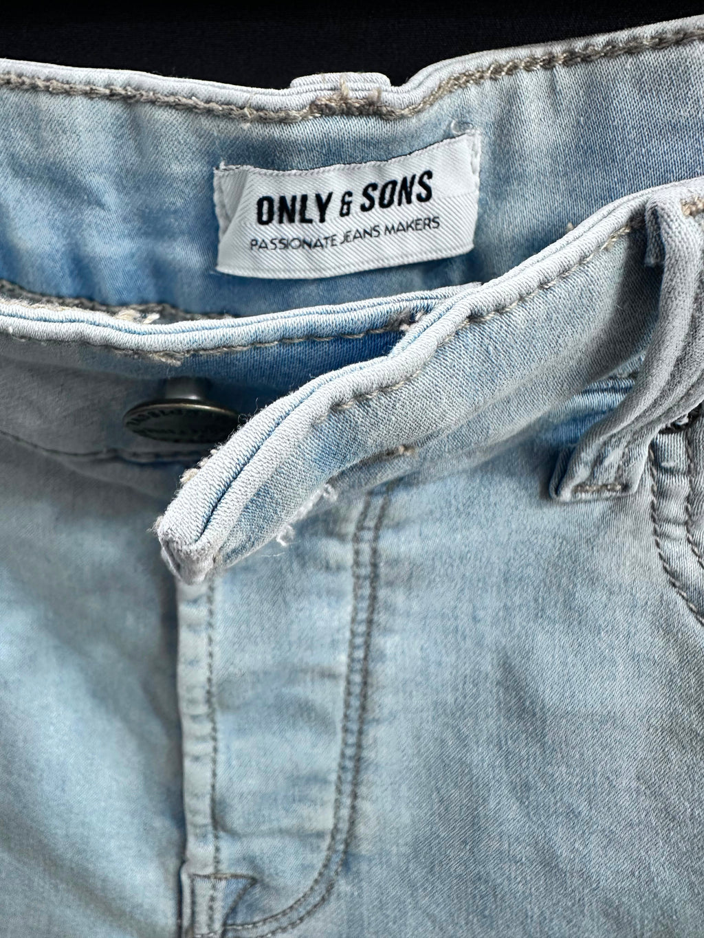 Men's Light Blue Denim Shorts by ONLY & SONS