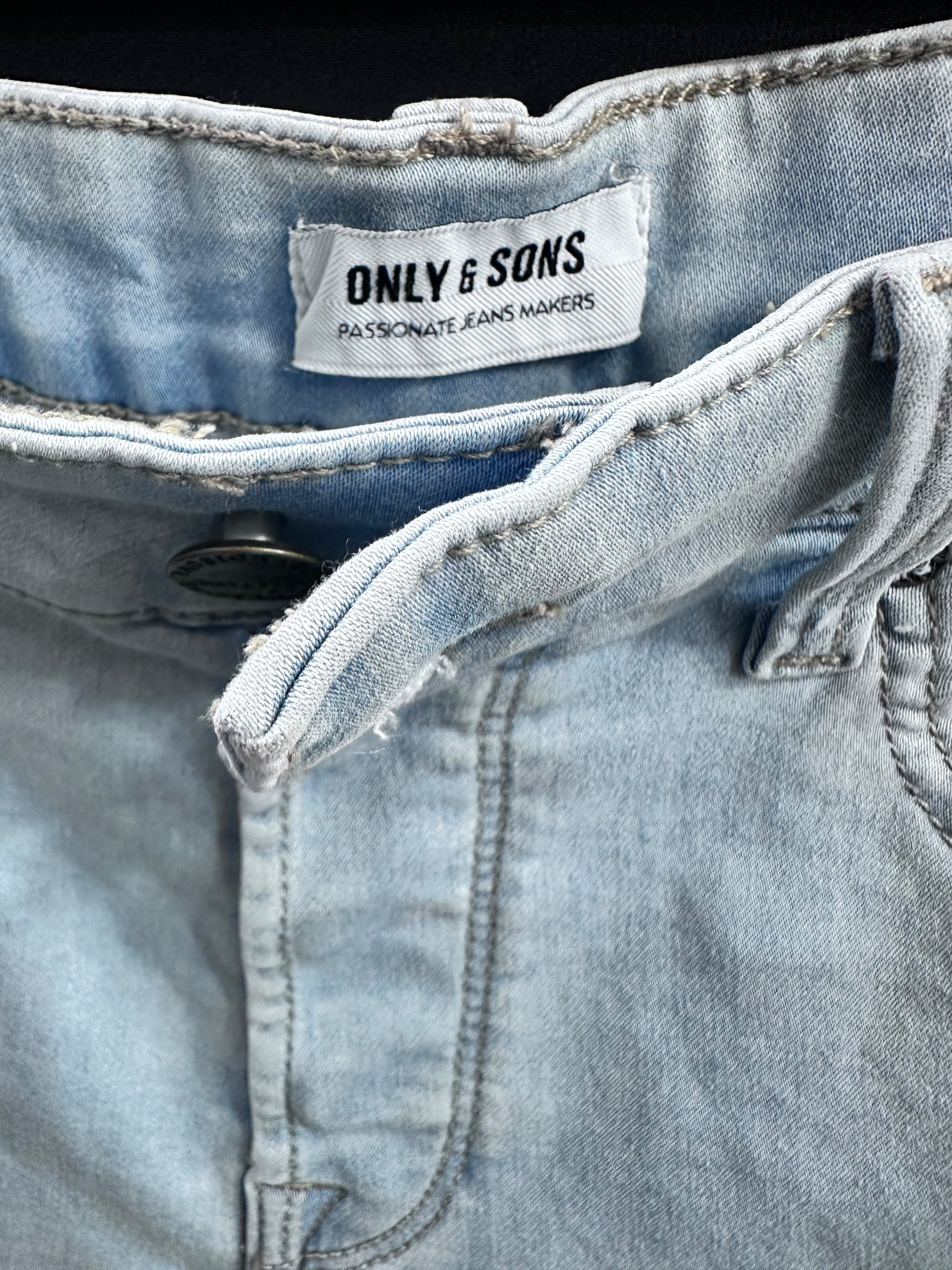 Men's Light Blue Denim Shorts by ONLY & SONS