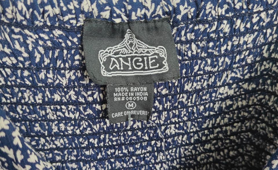 Angie Women's Blue Floral Rayon Sleeveless Jumpsuit