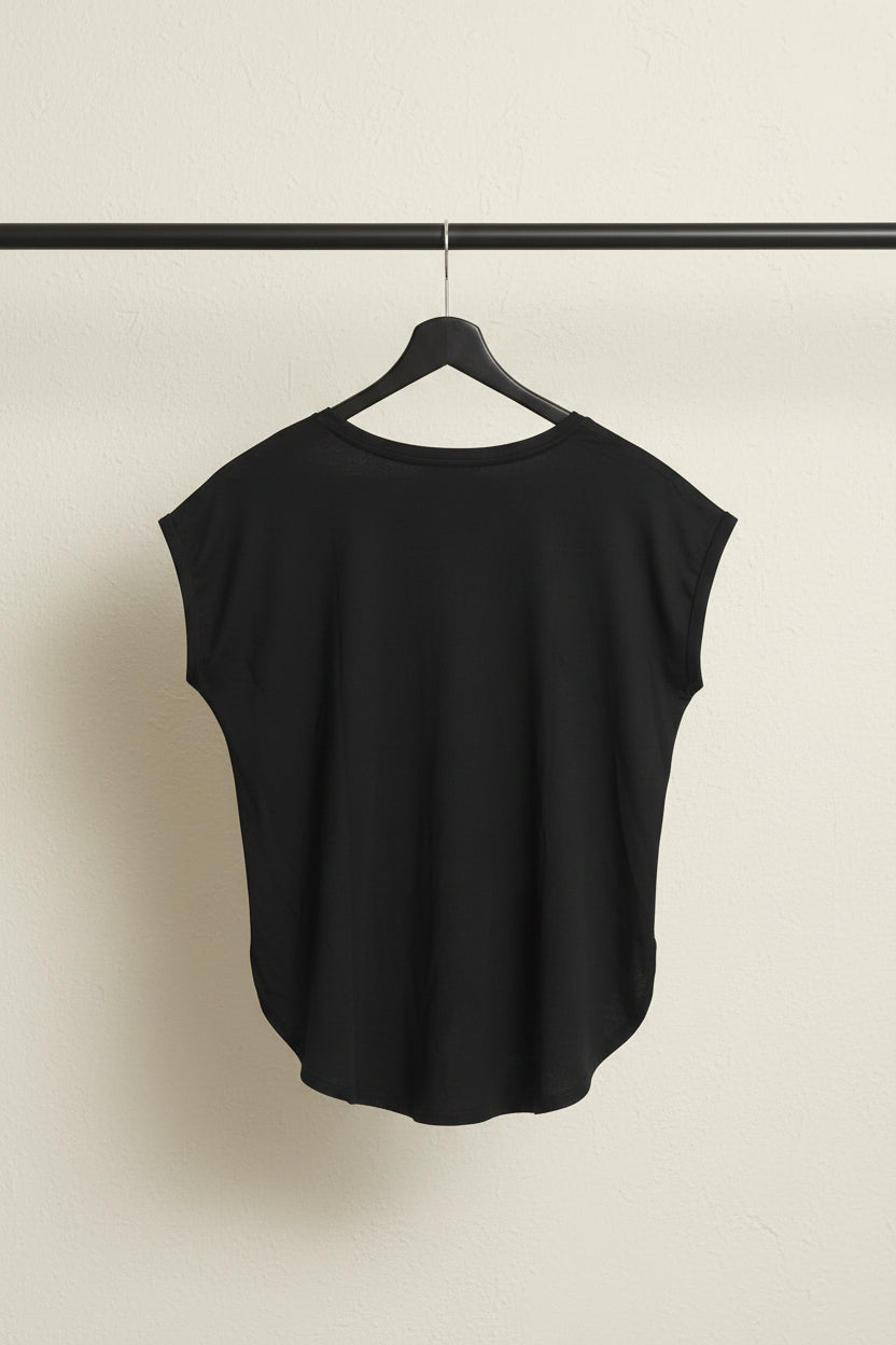 Primark Cares Black Positivity Print Cap Sleeve T-shirt