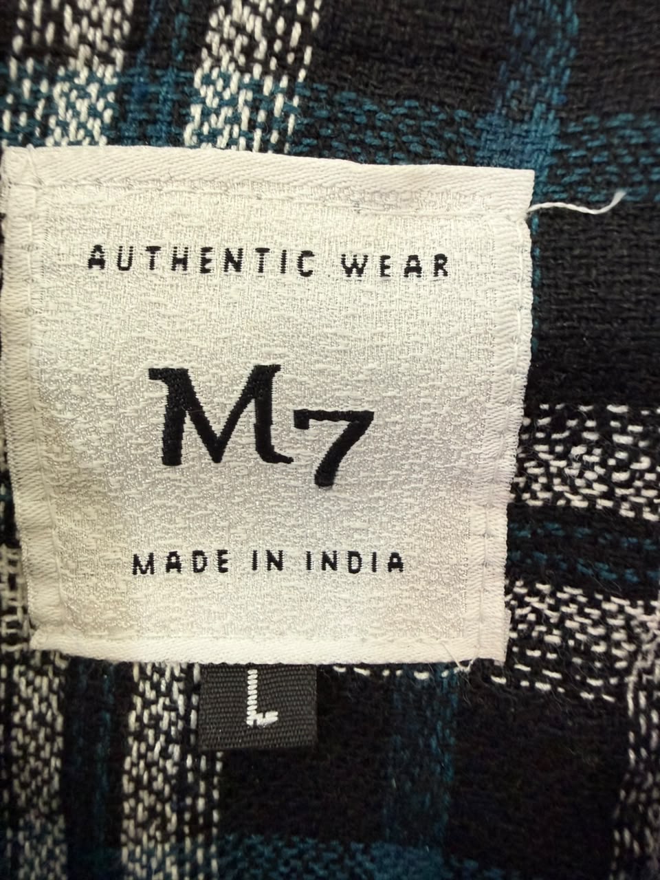 Black White Teal Plaid Flannel Casual Shirt