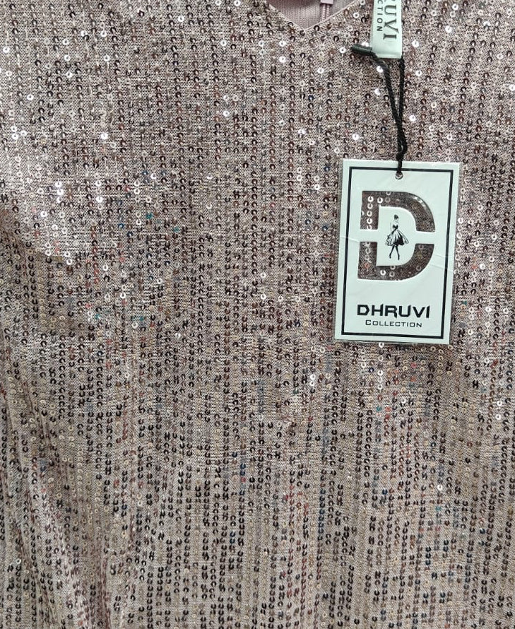 DHRUVI COLLECTION Women's Silver Sequin V-Neck Sleeveless Mini Dress