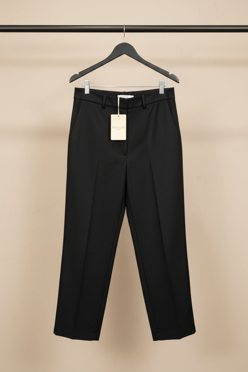 KOOLOOK Black Tailored Trousers for Women