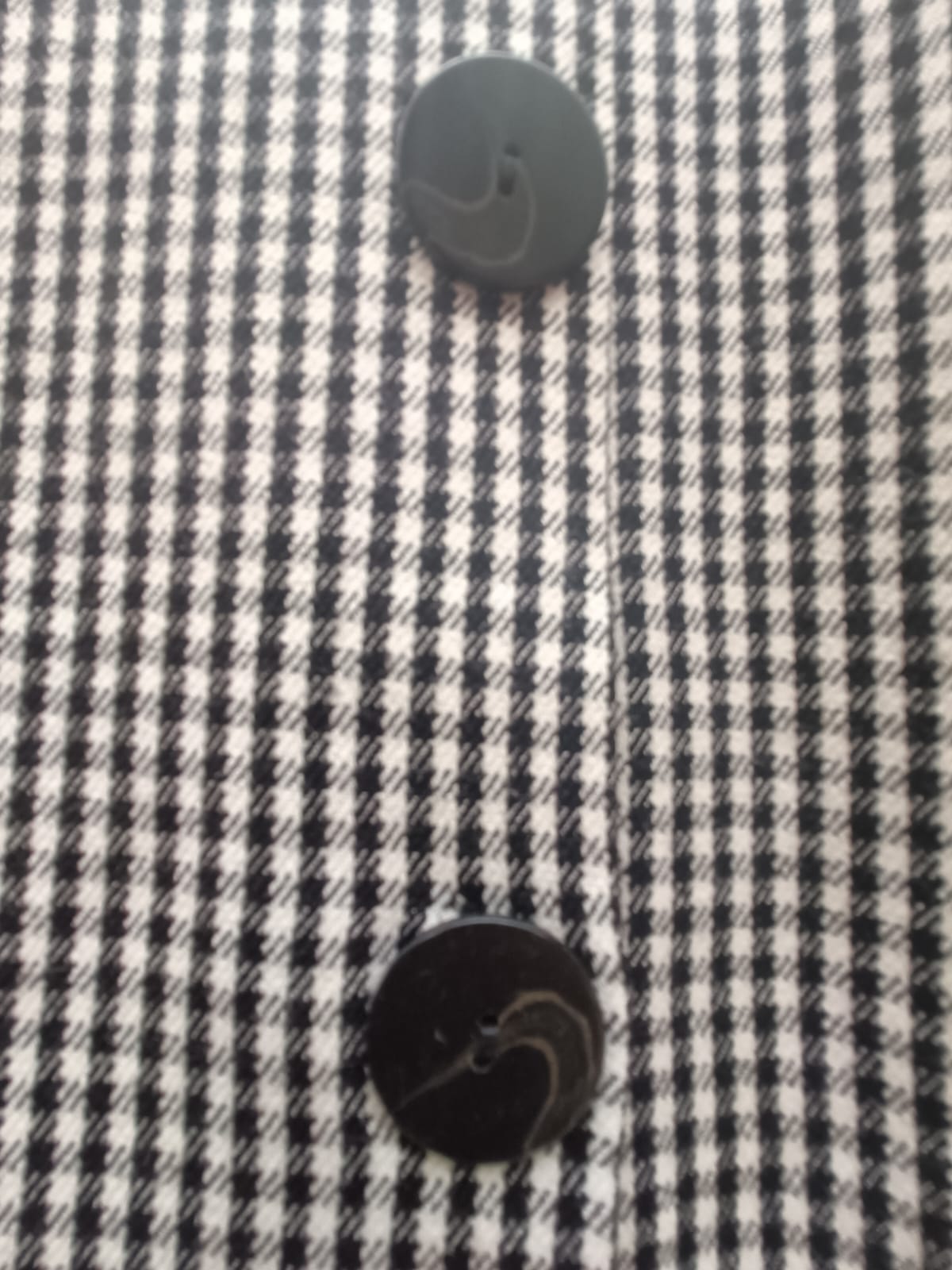 Black and White Gingham Button-Front Midi Skirt for Women