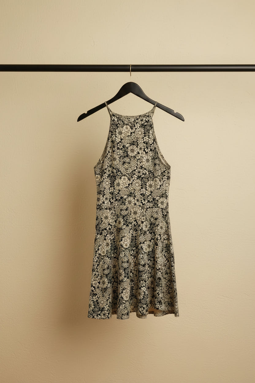 Forever 21 Black & Beige Floral Mini Dress