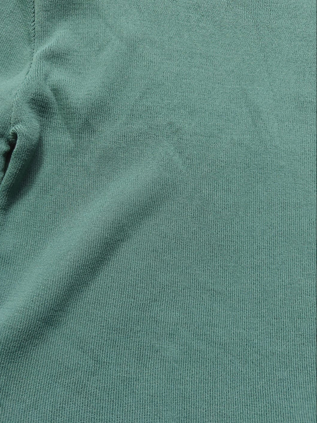 Women's Green Ribbed Knit Long Sleeve Crop Top