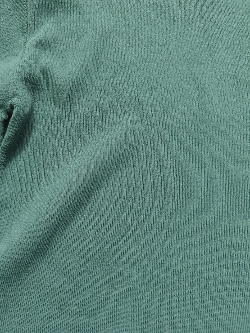 Women's Green Ribbed Knit Long Sleeve Crop Top
