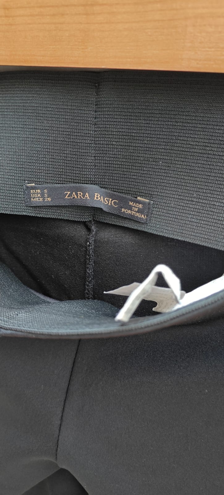 Zara Basic Black Faux Leather Panel Leggings