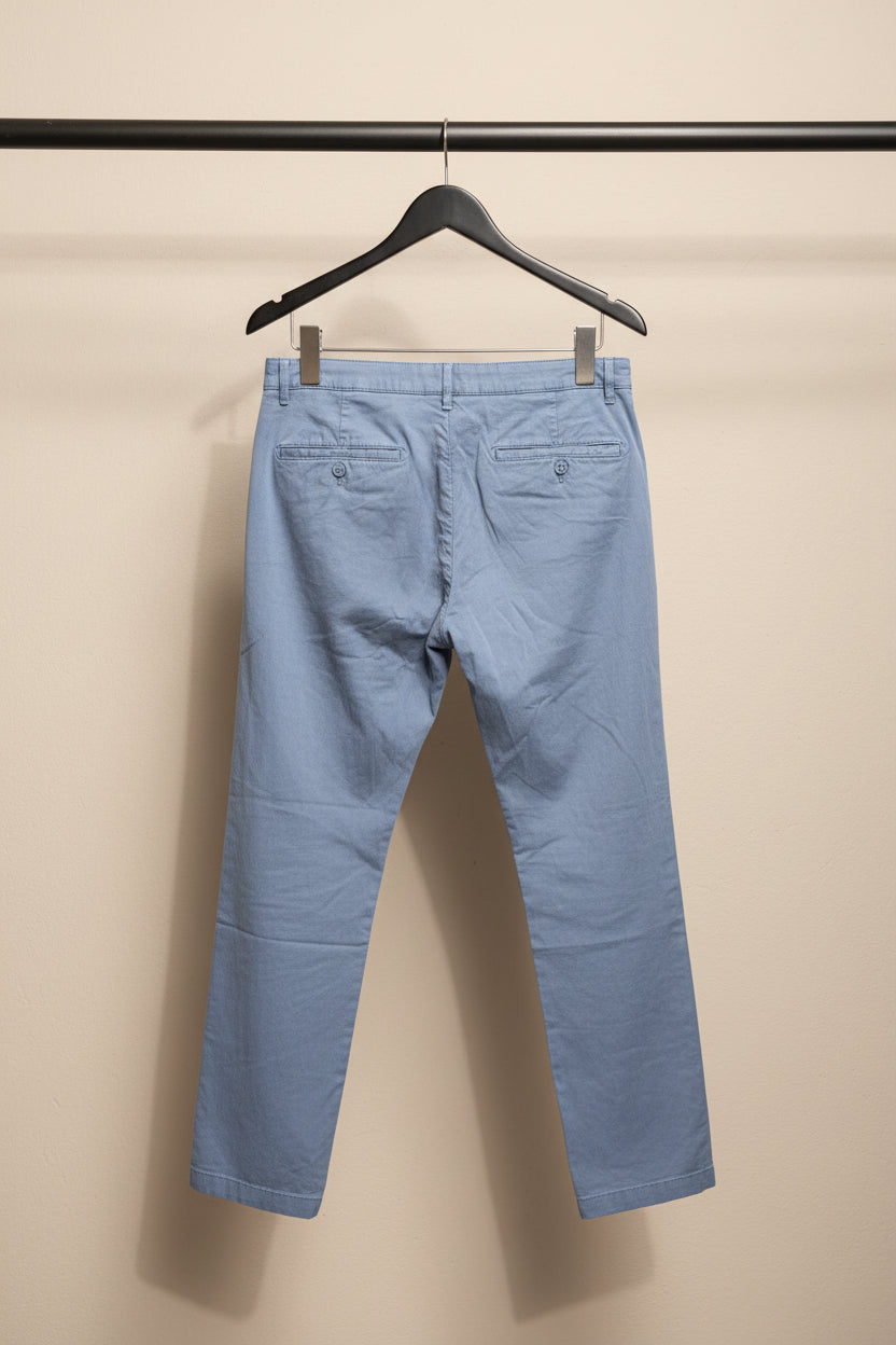 Celio Men's Sky Blue Straight Fit Trousers