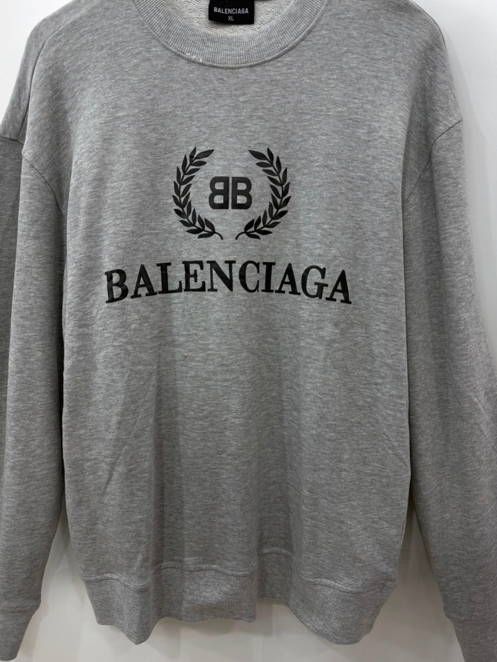 Balenciaga Grey Logo Crewneck Sweatshirt