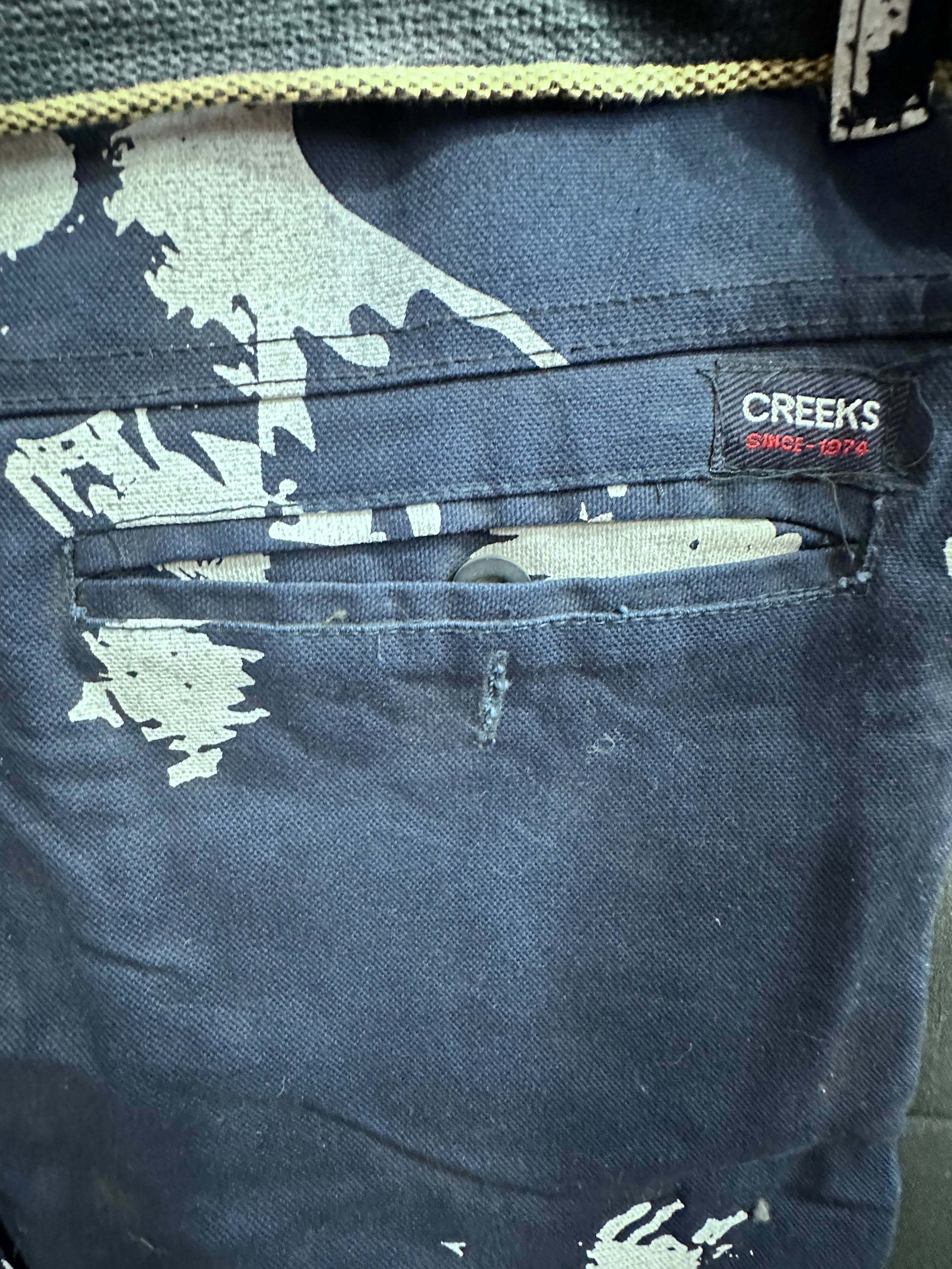 Creeks Men's Blue Paint Splatter Shorts