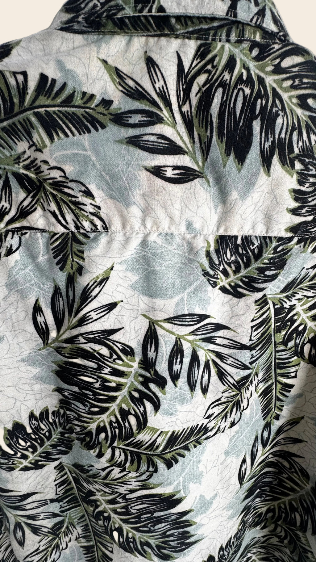 ZARA Men's Tropical Leaf Print Long Sleeve Shirt