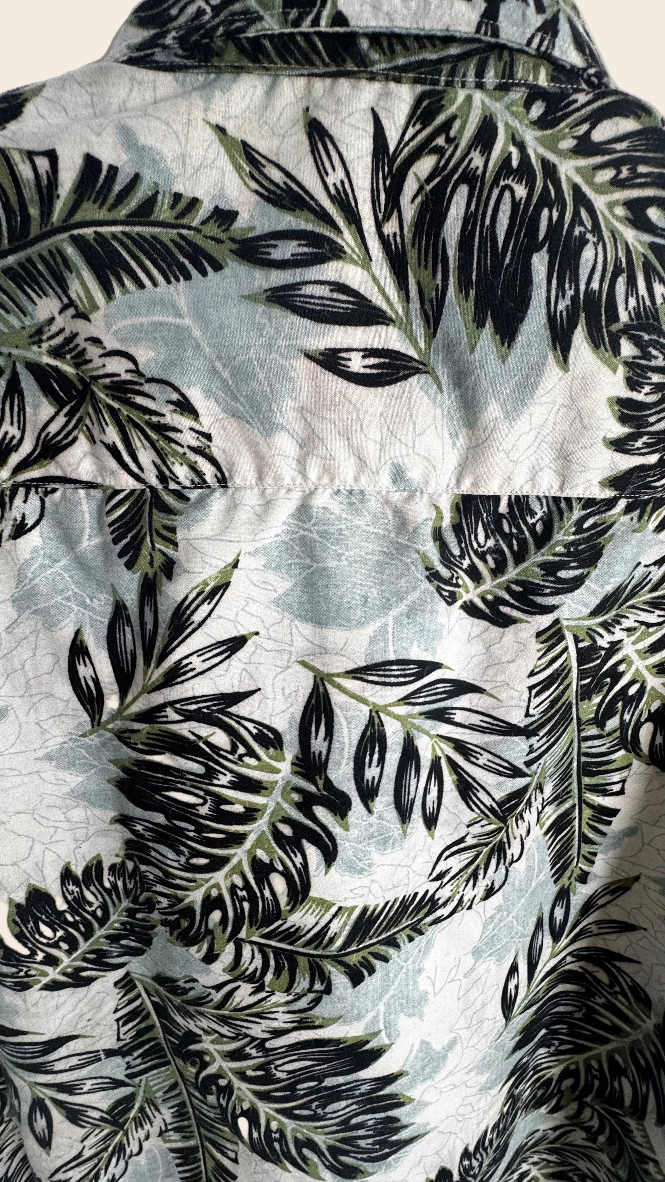 ZARA Men's Tropical Leaf Print Long Sleeve Shirt