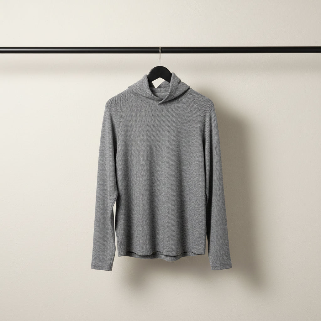 Vince. Men's Grey Striped Long Sleeve Hoodie