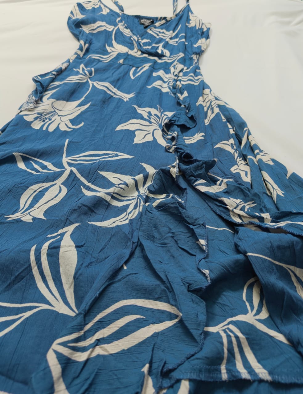 Angie Women's Blue Floral Print Wrap Maxi Dress