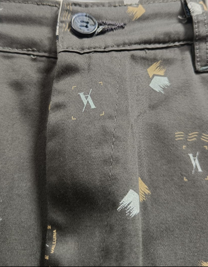 Men's Grey Printed Knee-Length Shorts