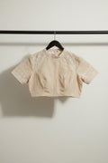 SEHER Peach Embroidered Cotton Top