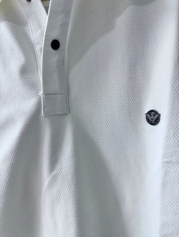 ARMANI EXCHANGE Men's Cream Pique Polo Shirt