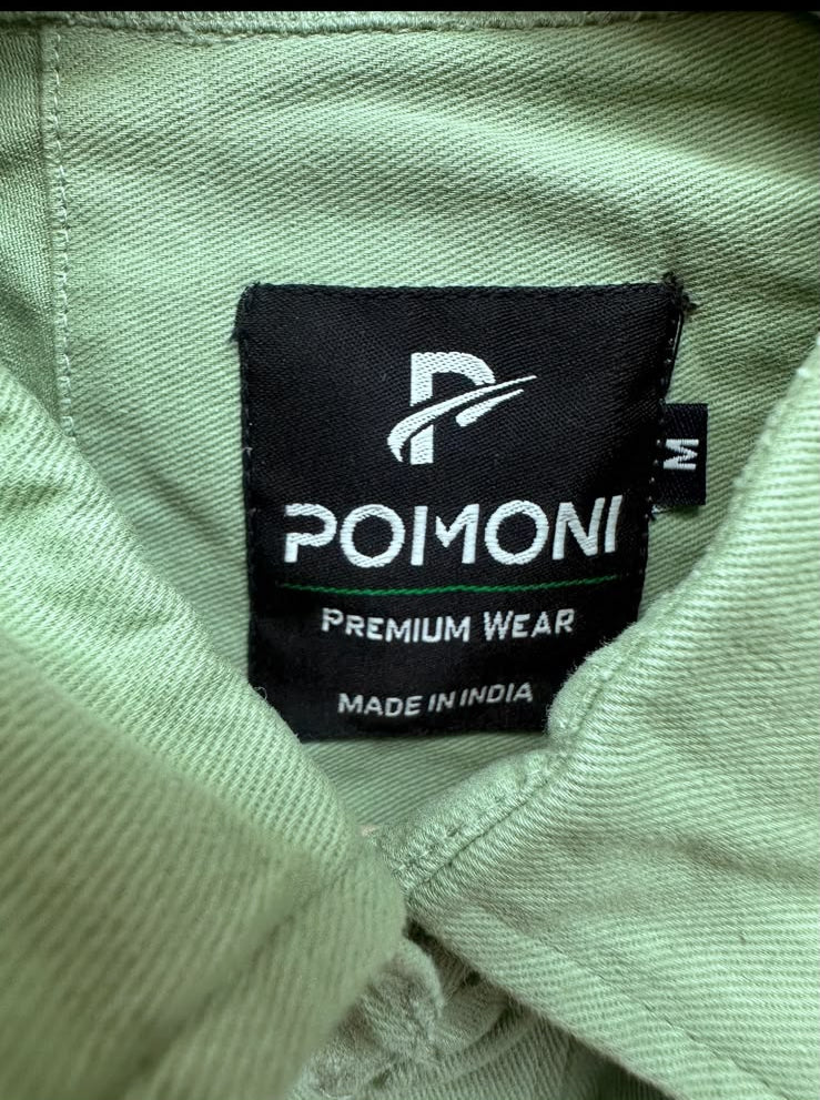 POIMONI Men's Mint Green Full Sleeve Casual Shirt