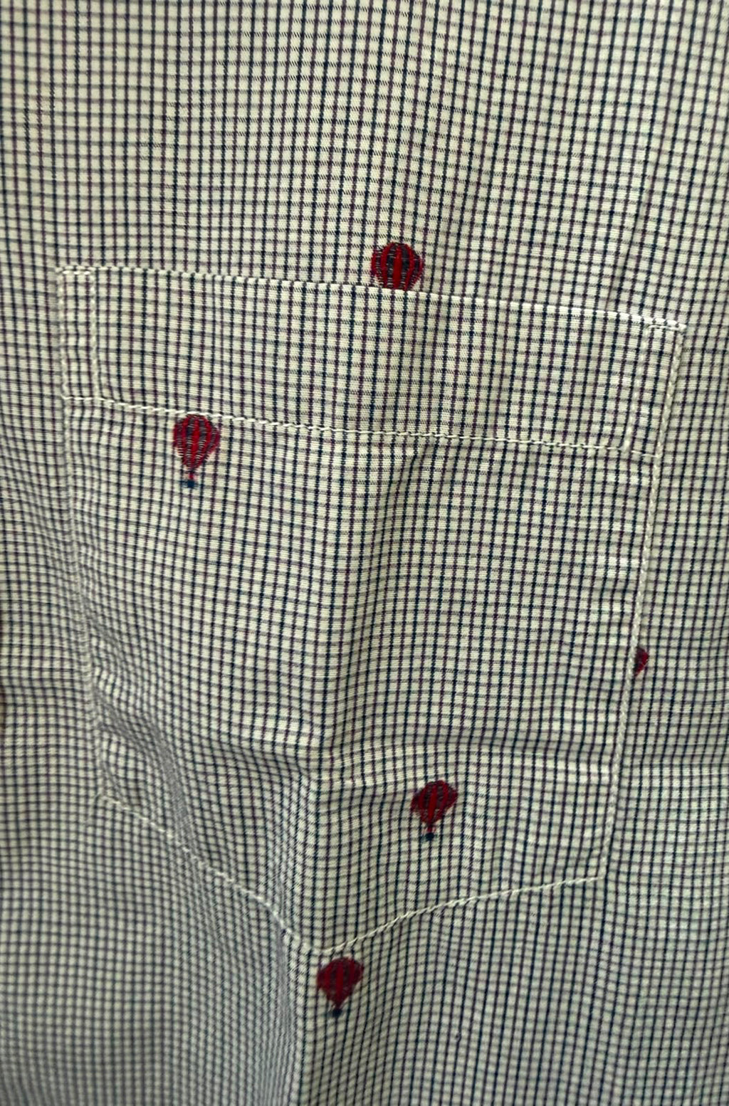 Kokopelli women’s Elite Casual Gingham Hot Air Balloon Print Shirt