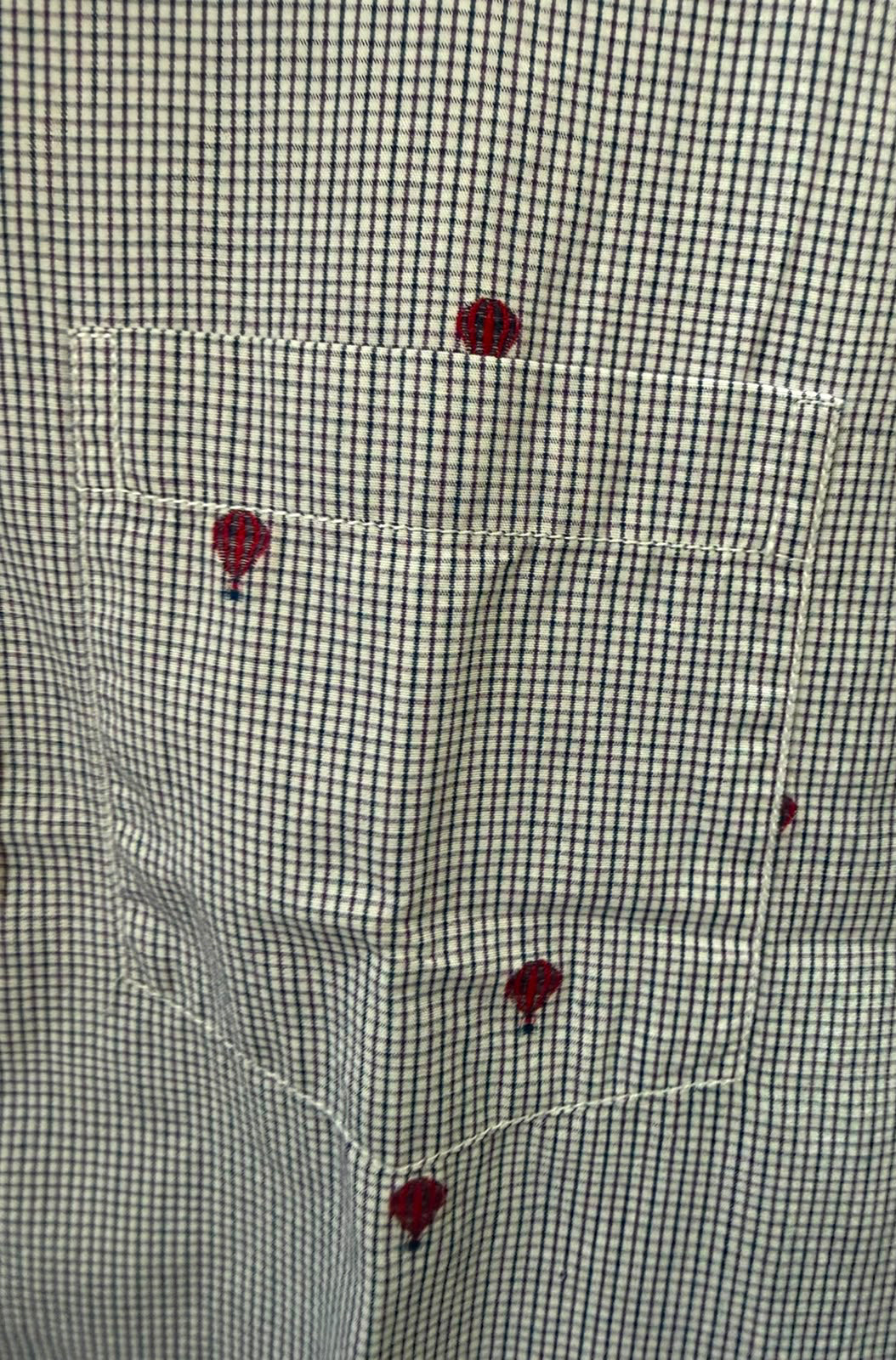 Kokopelli women’s Elite Casual Gingham Hot Air Balloon Print Shirt