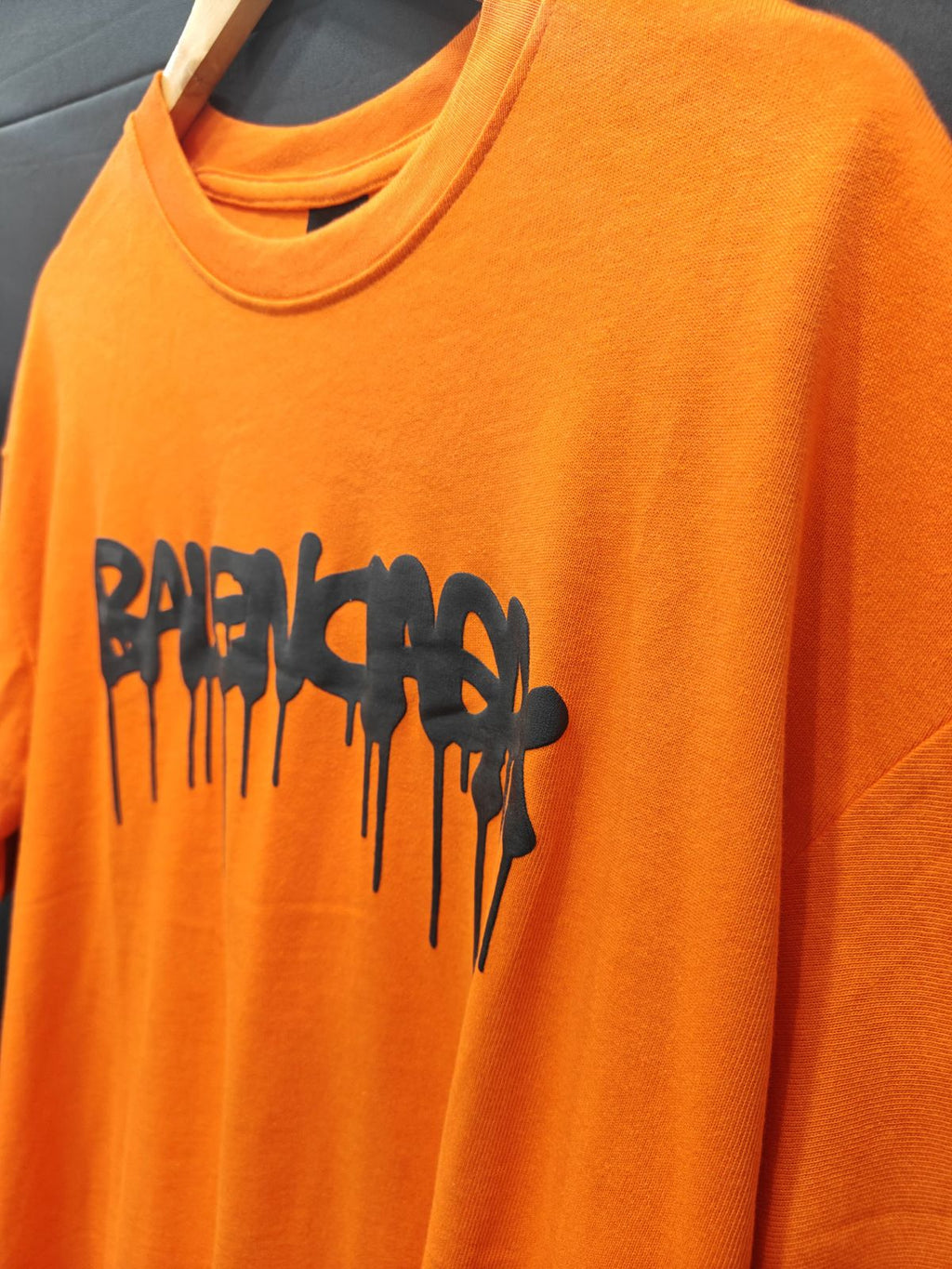 Balenciaga Orange Graffiti Logo Oversized T-Shirt