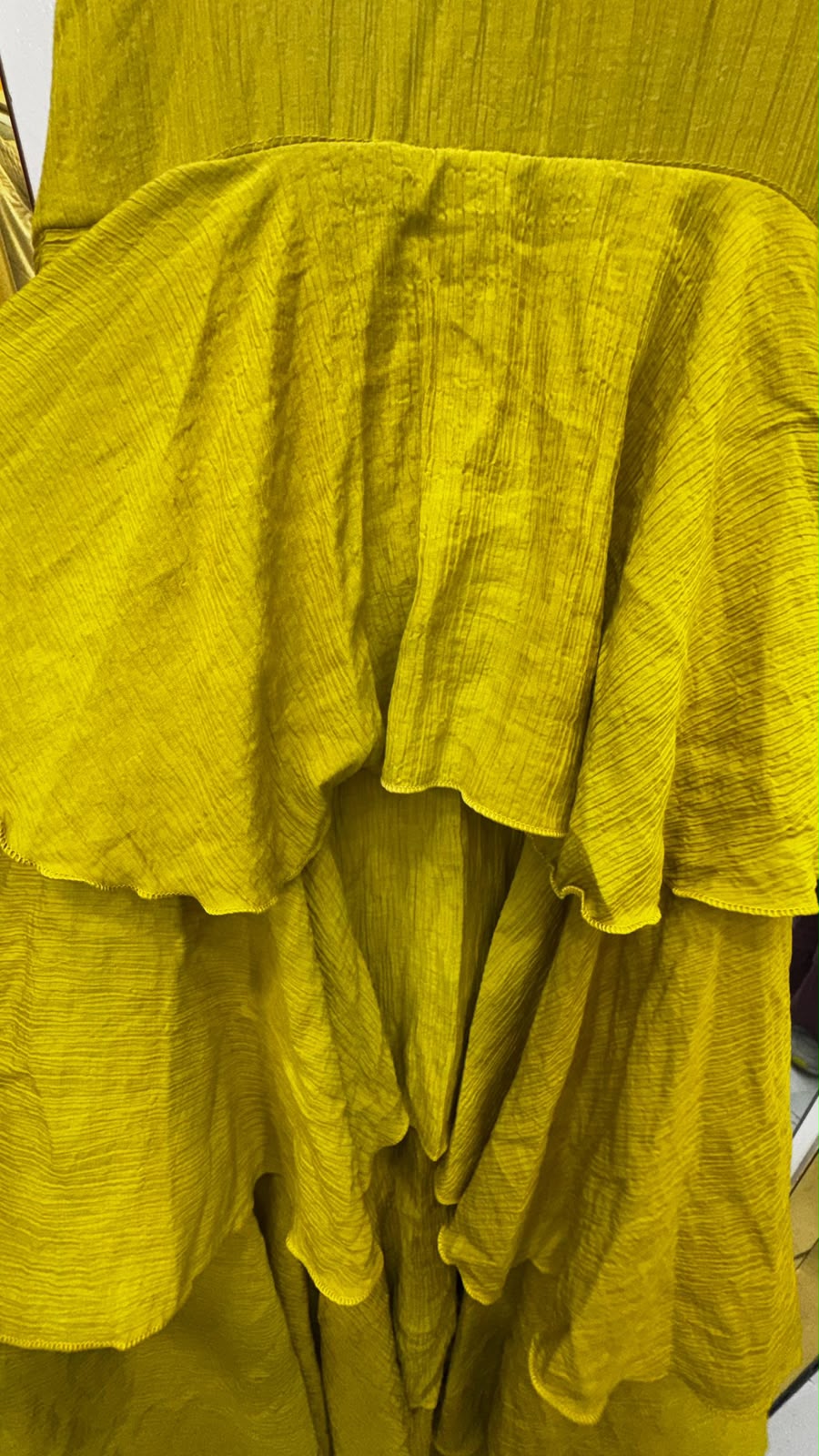 Women's Mustard Yellow Halterneck Tiered Maxi Dress