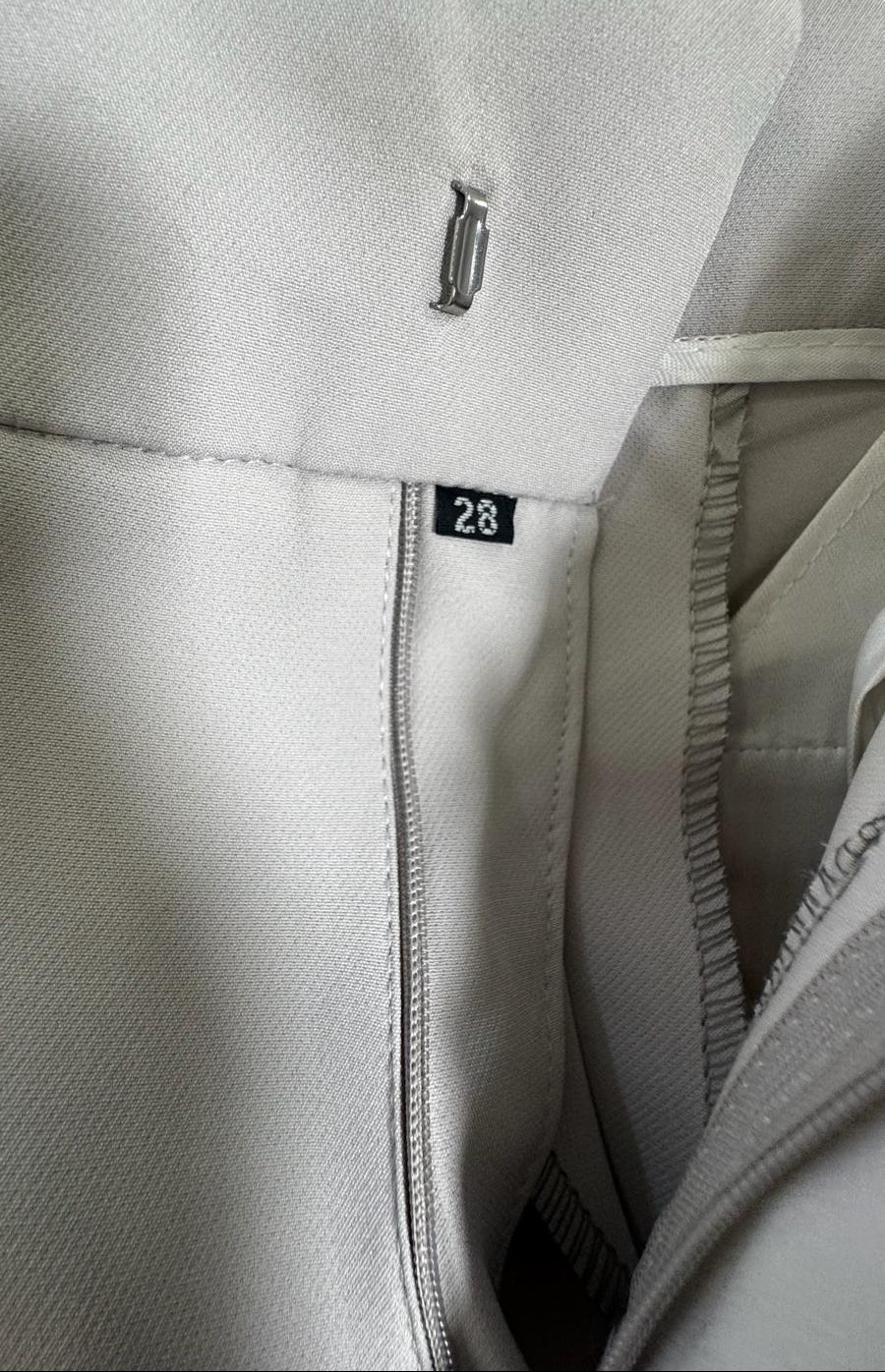 Women's Grey High-Waist Tapered Trousers with Belt