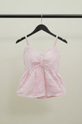 Pink Gingham Peplum Cami Top