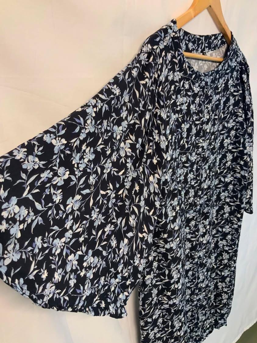Women's Floral Print 3/4 Sleeve Midi Dress