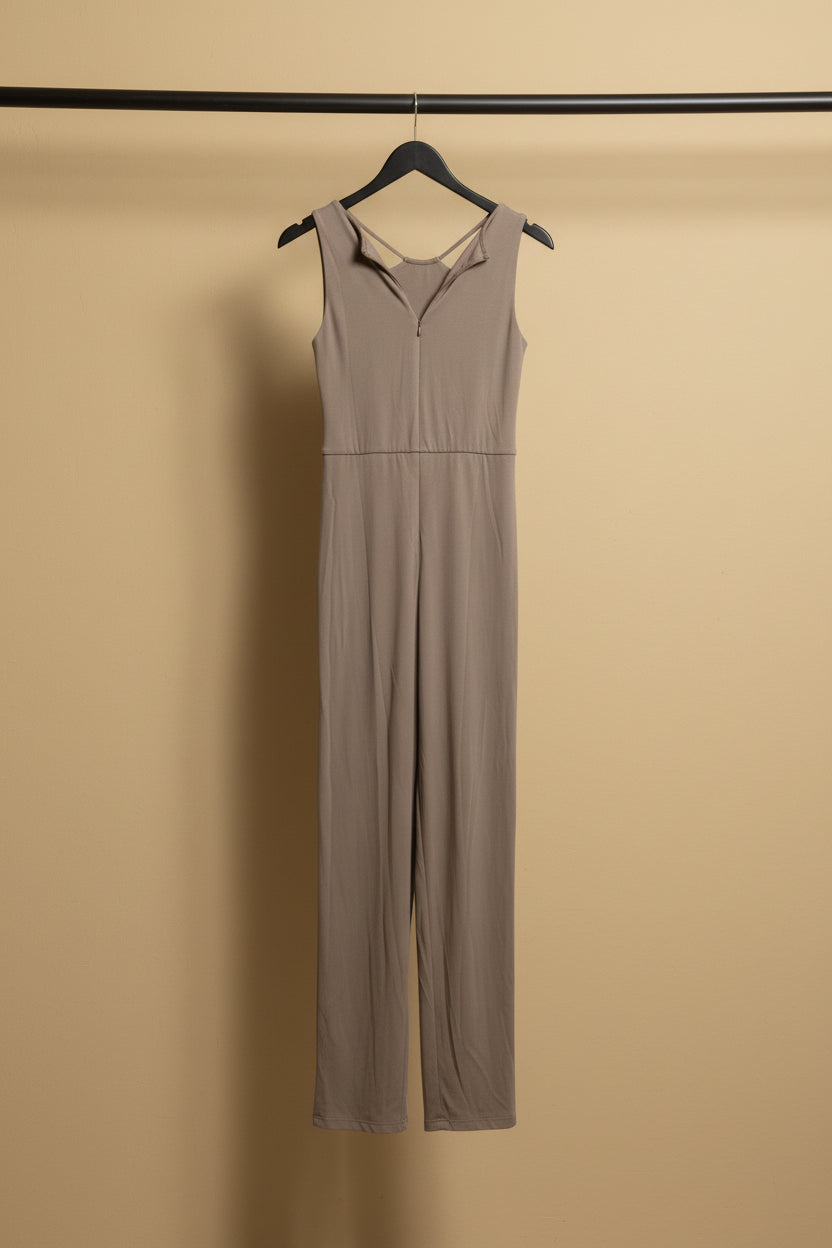 KAZE Women's Taupe Sleeveless Jumpsuit