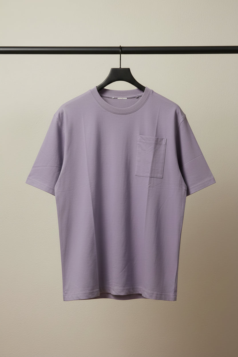 Lavender Crew Neck Pocket T-shirt