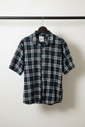 Black White Teal Plaid Flannel Casual Shirt