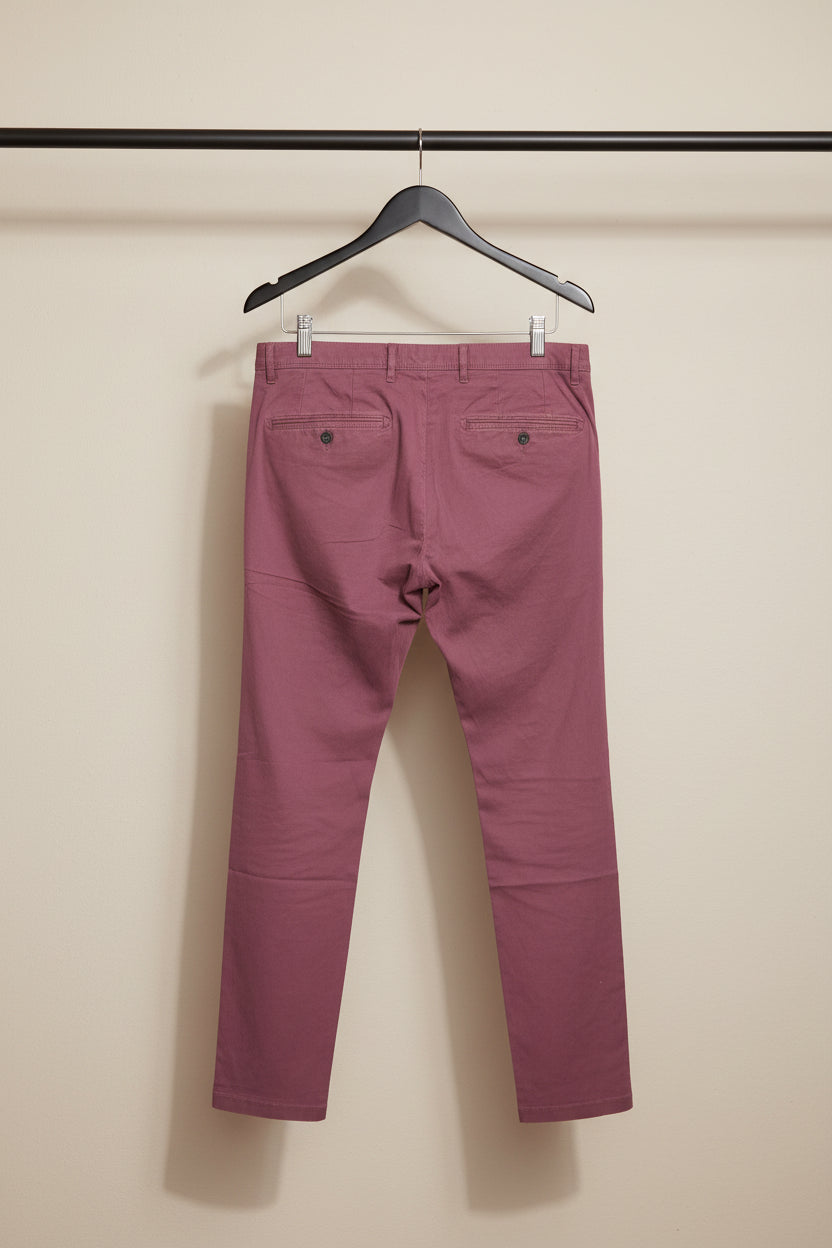 Celio Men's Maroon Straight Fit Chinos