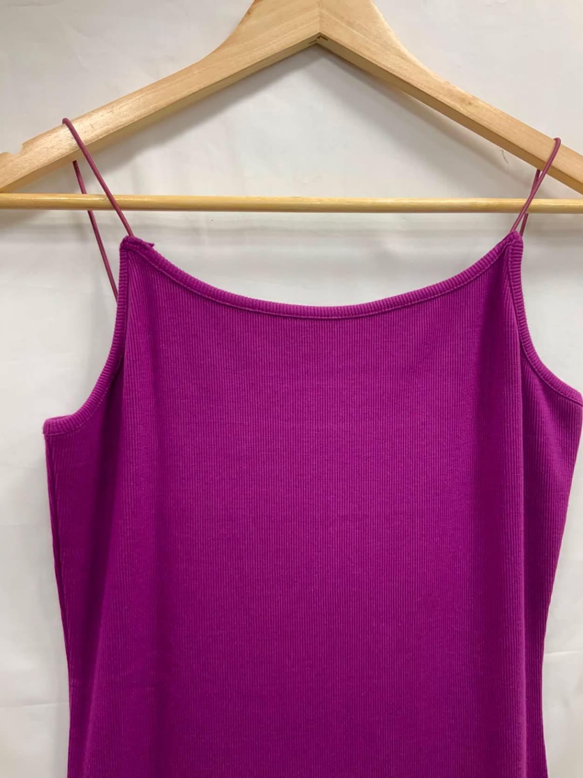 SHEIN Women's Fuchsia Ribbed Bodycon Cami Midi Dress